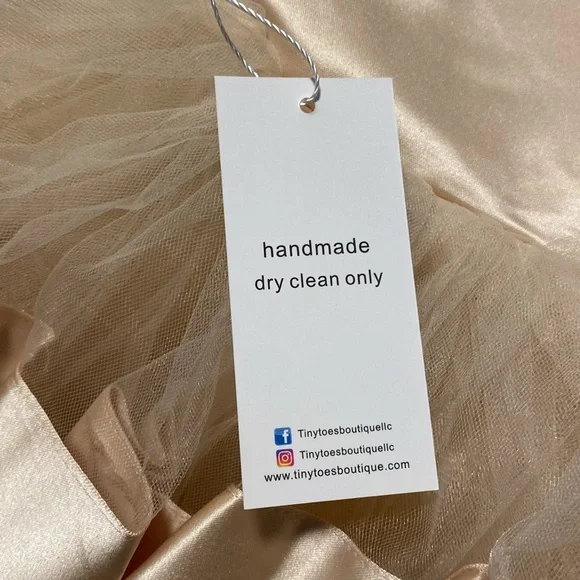 Satin Cream Tulle Tier Dress - Picture 7 of 7